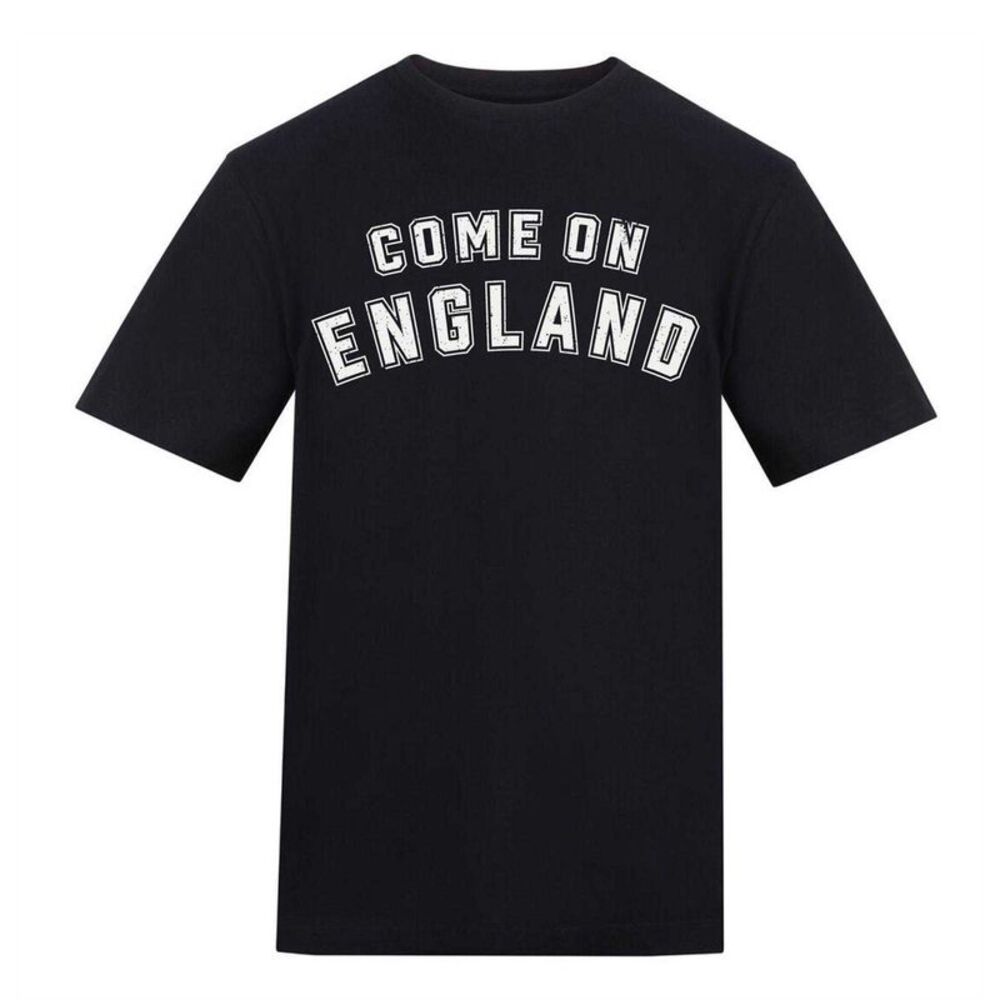 England Unisex Adult England World Cup Graphic Print Cotton Blend T-Shirt / Blac